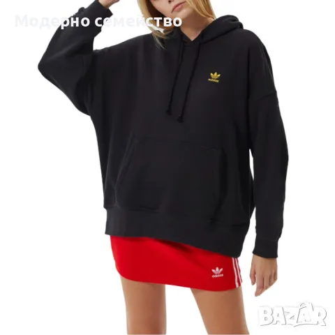 Дамско спортно горнище ADIDAS x Marimekko Oversize Golden Flower Graphic Hoodie Black, снимка 4 - Спортни екипи - 48498169