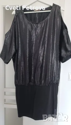 страхотна модерна маркова черна рокля размер L, снимка 2 - Рокли - 48016994