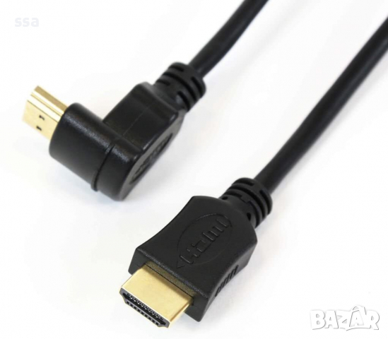 OMEGA HDMI КАБЕЛ v.1.4, 3м. Г-образен конектор, снимка 3 - Други - 36186919