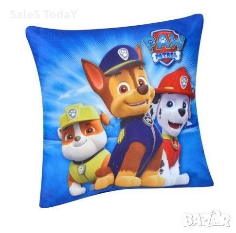  Възглавница, Детска с Paw Patrol, Декоративна, двулицева,30x30см , снимка 2 - Спално бельо и завивки - 42610190