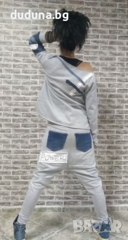 Чаровен дамски сет потури и тениска с деним в уникален стил!, снимка 2 - Комплекти - 41471156