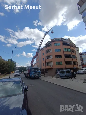 Транспортни услуги с автокран 30 метра и мини багер и бобкат с самосвал с пътна помощ ъ