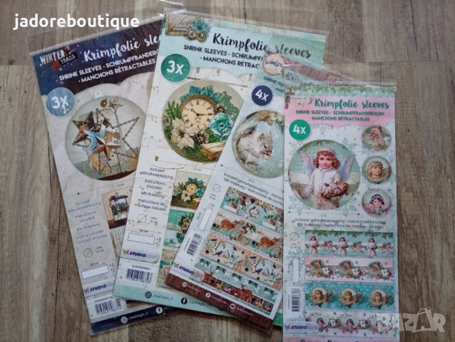 Studio Light Коледни термосвиваеми етикети (шринк ръкави) за ръчна изработка различни видове 