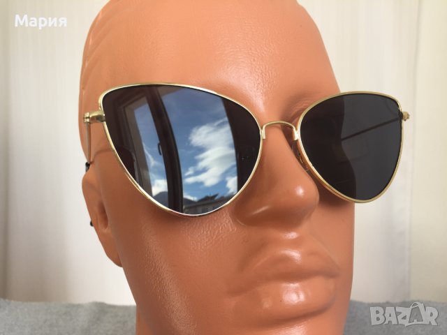 Нови Дамски Слънчеви Очила Модерни Златни Черни Огледални Котешка Форма, снимка 10 - Слънчеви и диоптрични очила - 44446608