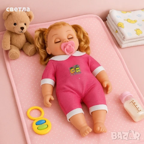 Кукла бебе с биберон – 25 см звук и забавление, снимка 5 - Кукли - 50958359