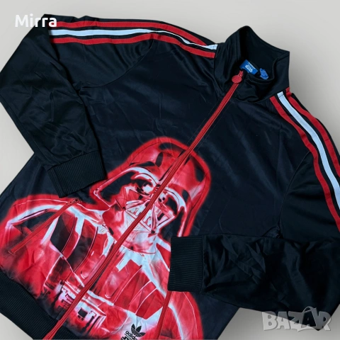 Adidas x Star Wars Dart Vader Y2K Graphic Zip-Up Sport Fleece Jacket, снимка 2 - Спортни дрехи, екипи - 51026844