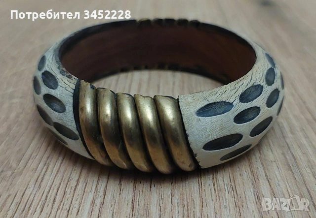 гривна дърво и месинг за ценители , снимка 3 - Гривни - 53214185