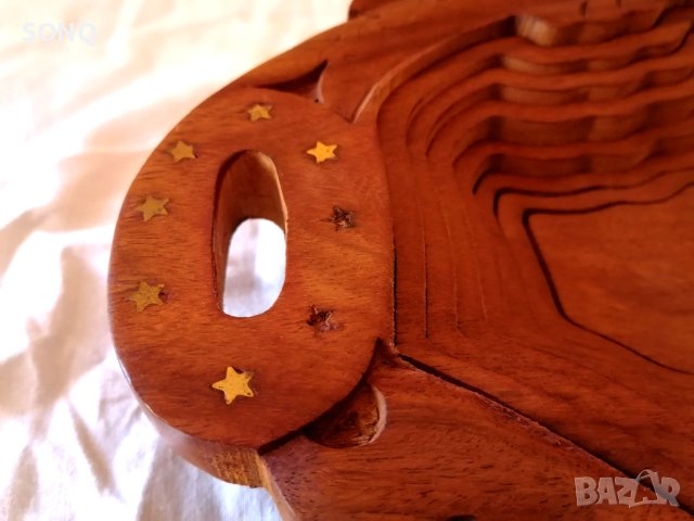 Прекрасна Стара Згъваема Дървена фруктиера, снимка 3 - Антикварни и старинни предмети - 41567686