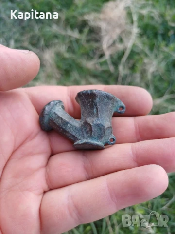 Османска бронзова лула, снимка 2 - Антикварни и старинни предмети - 51301807