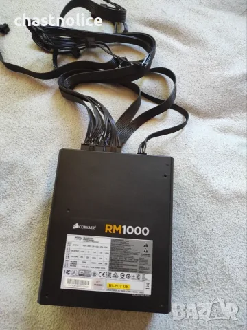 Продавам: Модулно захранване Corsair RM1000 (1000W, 80 PLUS Gold) – Отлично състояние, снимка 2 - Захранвания и кутии - 56176839