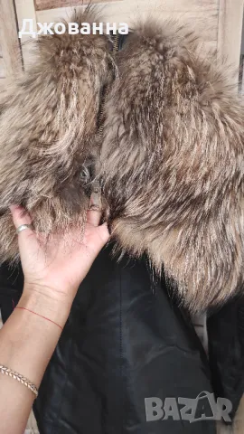 Палто , естествена кожа , огромен естествен пух, снимка 6 - Палта, манта - 47654151