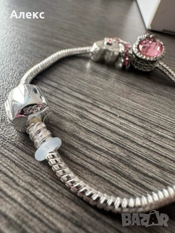 Сребърна гривна 925 + ПОДАРЪК 3 талисманчета  Mom/best frien, снимка 2 - Гривни - 52852171