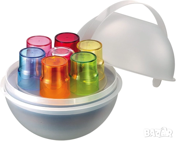 Пикник Комплект Happy Hour PICNIC BOWL Guzzini – Италиански Дизайн, Чаши, Чинни, 21 ЧАСТИ!