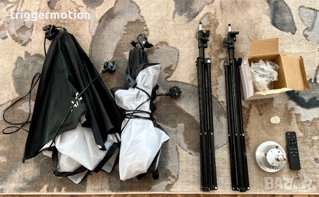 2 Х Софтбокс Лампа Andoer 70 Х 50см, 85W + Дистанционно /Фото студио /Студийно осветление, снимка 10 - Светкавици, студийно осветление - 52549983