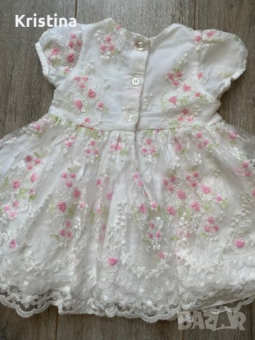 Дантелена бебешка рокля, размер 0/3м. Цена 20лв, снимка 3 - Бебешки рокли - 42693528