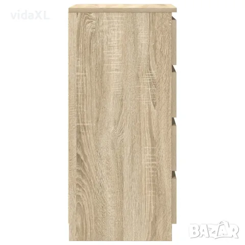 vidaXL Бюфет с чекмеджета, дъб сонома, 37,5x35x99 см, инженерно дърво, снимка 7 - Бюфети - 56148386