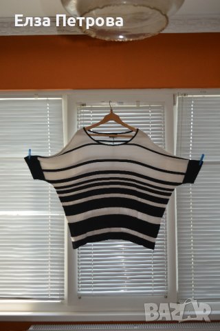 Лятна блуза в черно и бяло, снимка 1 - Туники - 41923255