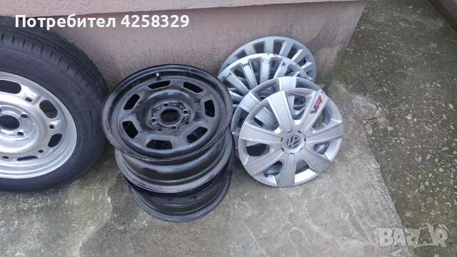 Железни джанти със летни гуми за поло 6n2  шкода Сеат., снимка 5 - Гуми и джанти - 53667313