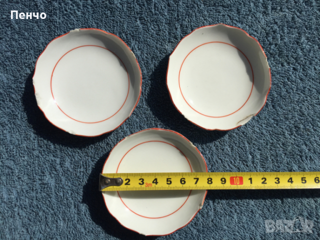 порцеланови малки чинийки "MEISSEN"/Майсен/ - 3 броя, снимка 5 - Антикварни и старинни предмети - 36167667