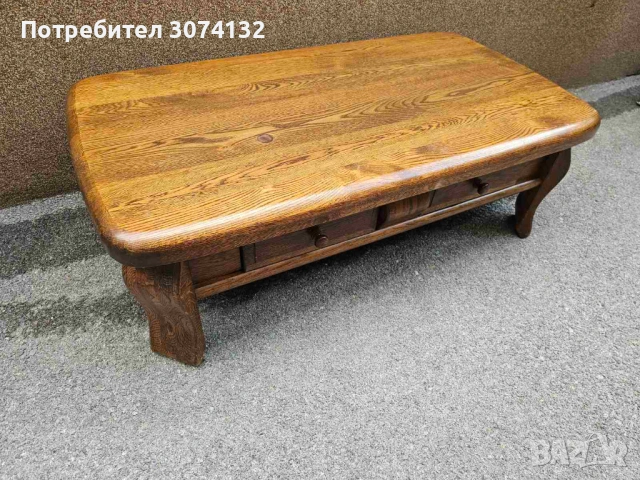 Масивна дъбова холна маса с чекмеджета, снимка 2 - Маси - 53500354