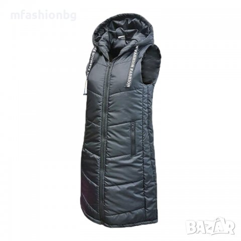 Дамски, Дълги елеци с качулка, вече до 5XL, снимка 2 - Елеци - 34960477