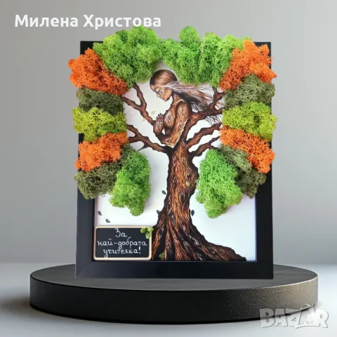 Подарък за учителка със скандинавски мъх