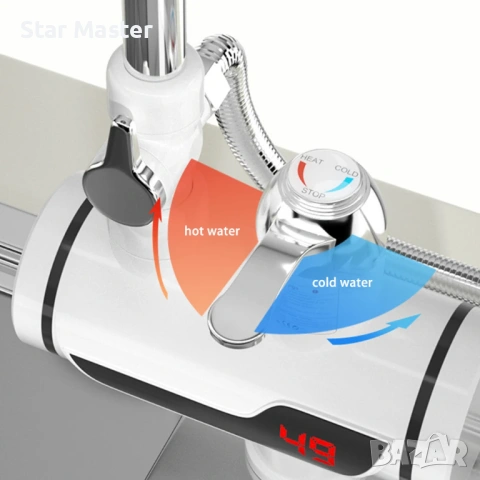 Проточен бойлер Водонагревател Смесител за вода с душ 3000W Нагревател за вода, снимка 4 - Бойлери - 28056964