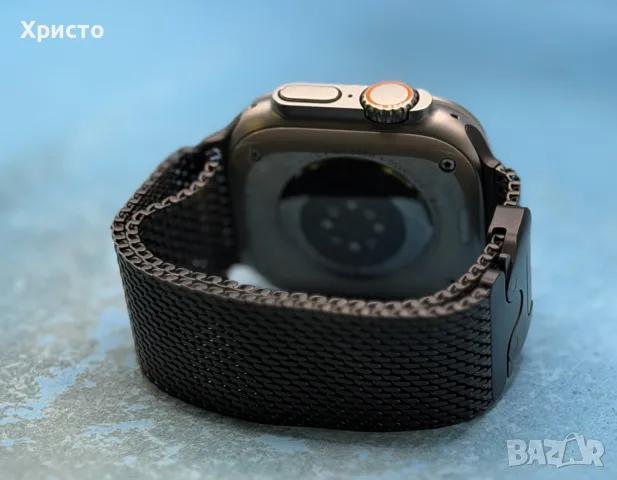 Смарт часовник Apple Watch Ultra 1st Gen GPS + Cellular 49mm Titanium – Black Milanese Strap, снимка 6 - Смарт часовници - 56038834