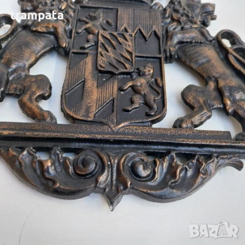 НАЙ ДОБРАТА ОФЕРТА Стар немски баварски метален герб , снимка 3 - Антикварни и старинни предмети - 52619822