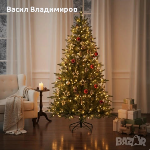 Красива коледна елха с естествено излъчване различни размери, снимка 2 - Декорация за дома - 52683830