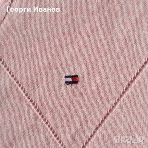SALE!!! КАТО НОВ TOMMY HILFIGER М/L V-Neck Premium Cotton Knit Jumper Sweater Pullover топ пуловер, снимка 4 - Пуловери - 53708514