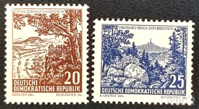 ГДР, 1961 г. - пълна серия чисти марки, изгледи, 3*15, снимка 1 - Филателия - 41838687