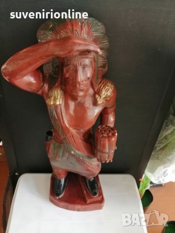 Стара статуетка индианец , снимка 1 - Статуетки - 40195546