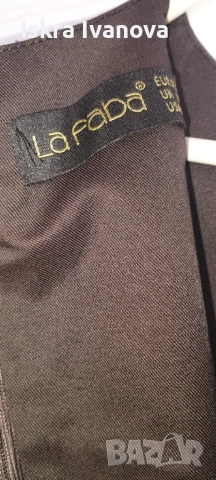 Рокля за празник, кафява, размер 42, снимка 4 - Рокли - 52845655