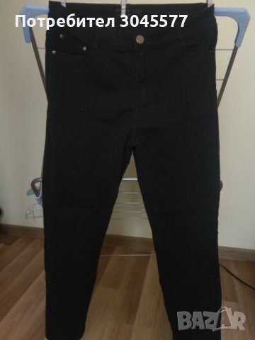 Панталон-тип дънки дамски черни,XL (42) , снимка 2 - Панталони - 34750848