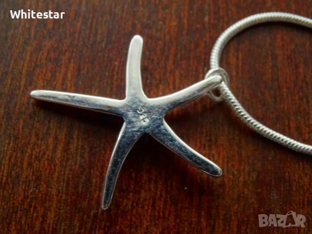 Посребрен дамски комплект - колие, обеци, гривна "Морски звезди", снимка 6 - Колиета, медальони, синджири - 53622183