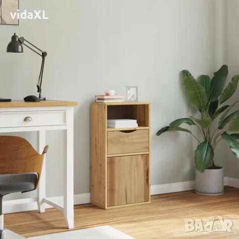 vidaXL Страничен шкаф с чекмедже ODDA 40x24x79cm масивна дървесина бор, снимка 4 - Бюфети - 56147516