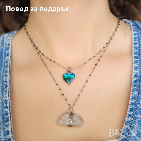 Колие с естествен кварц 