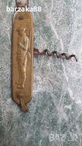 Старо френско месингово Ножче Ножк с Ловен мотив, снимка 7 - Колекции - 53639560