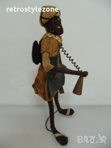 № 6110 стара фигура   - височина 22 см   - метал / тел , текстил / плат , снимка 2 - Други ценни предмети - 36263487
