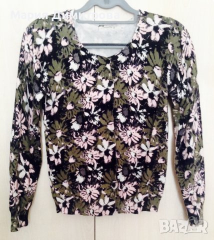 Жилетка рипс с флорални мотиви 100% памук