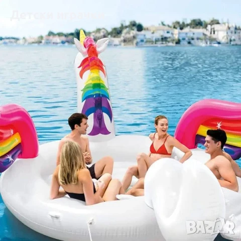 Надуваем дюшек парти остров Еднорог Intex 503 x 335 x 173 см, за парти, Unicorn Party, снимка 2 - Басейни и аксесоари - 51107370