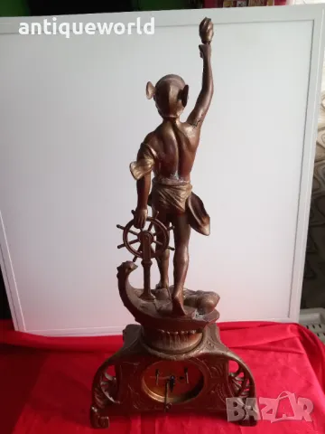 Стар Голям Настолен Каминен  Бароков Часовник, снимка 5 - Антикварни и старинни предмети - 48399946