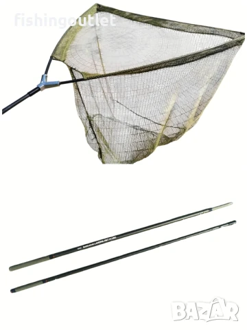 Шаранджийски кеп 100х100см с дръжка 180см от две части, снимка 2 - Такъми - 51078735