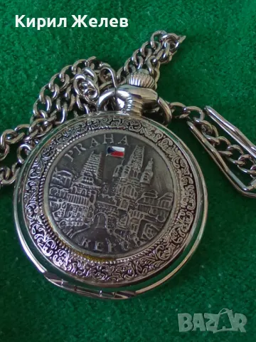 ВИНТИДЖ КВАРЦОВ ДЖОБЕН ЧАСОВНИК ПРАГА РАБОТЕЩ с ОРНАМЕНТИРАН КАПАК и ВЕРИЖКА КЮСТЕК 22053, снимка 15 - Джобни - 32904634