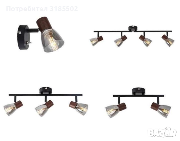 Спот  Pluto, E14, 1 max 40W, с ключ, класически стил, снимка 4 - Лампи за таван - 51446124