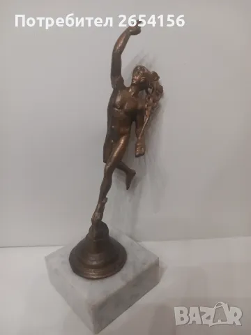 Меркурий бронзова или месингова пластика, снимка 2 - Статуетки - 47695414