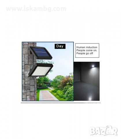 ВЪНШНА ЛАМПА СЪС СОЛАРЕН ПАНЕЛ С 56 LED ДИОДА И СЕНЗОР ЗА ДВИЖЕНИЕ - код 56 ДИОДА, снимка 9 - Соларни лампи - 33939803