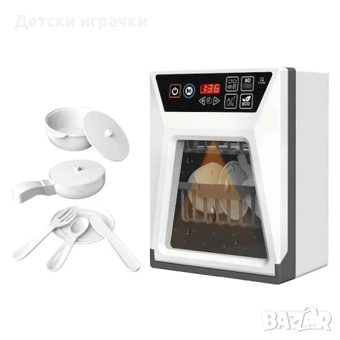 Детска съдомиялна с кухненски съдове, на батерии 