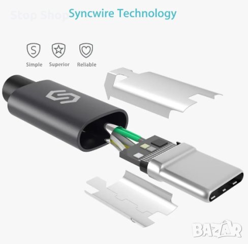 Syncwire 3.0A Бързо зареждане 5Gbps Type C usb , снимка 5 - USB кабели - 41573011